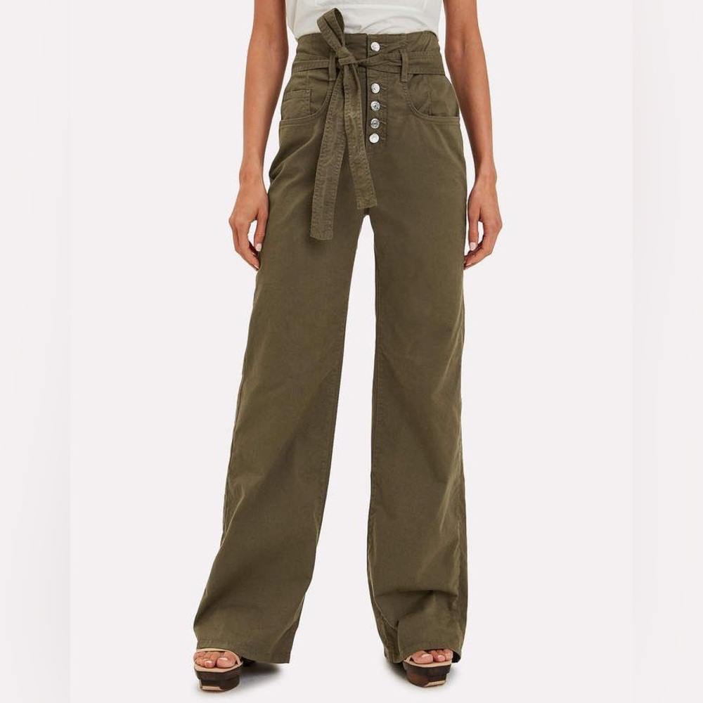 Veronica Beard Rosanna Corset Wide-Leg Jeans